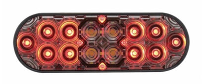 6" Oval Combo Light With 14 LED Stop Turn & Tail & 16 LED Back-Up Red LED/Clear Lens  -  36610