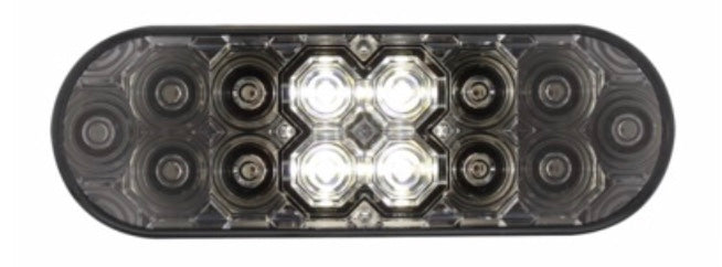 6" Oval Combo Light With 14 LED Stop Turn & Tail & 16 LED Back-Up Red LED/Clear Lens  -  36610