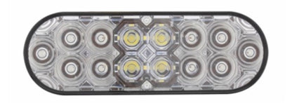 6" Oval Combo Light With 14 LED Stop Turn & Tail & 16 LED Back-Up Red LED/Clear Lens  -  36610
