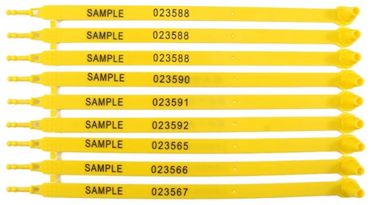 10 Yellow Plastic Security Trailer Seals  - SY55121500