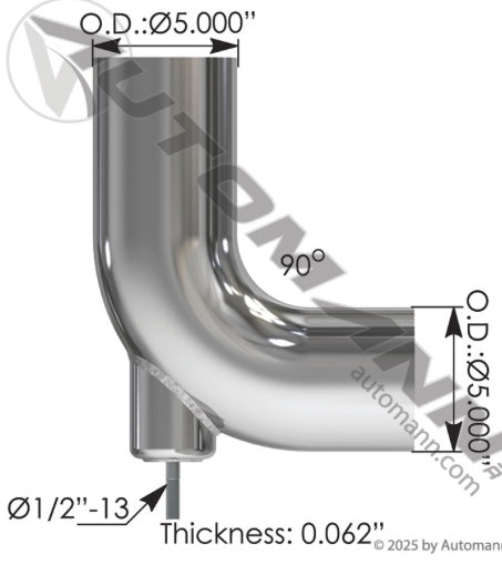 Exhaust Elbow Chrome Freightliner - 562.U4617476C