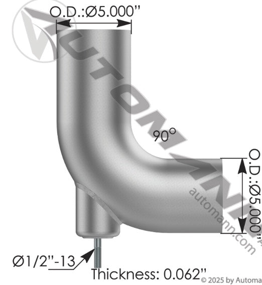 Exhaust Elbow Aluminum Freightliner - 562.U4617476A