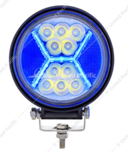 4.5" 24 High Power LED Work Light with "X" Blue Light Guide - 36455