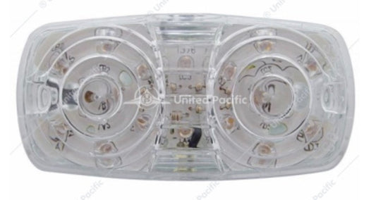 16 LED 4" X 2" Rectangular Light (Clearance/Marker)- Amber/Clear LED Lens - 38325
