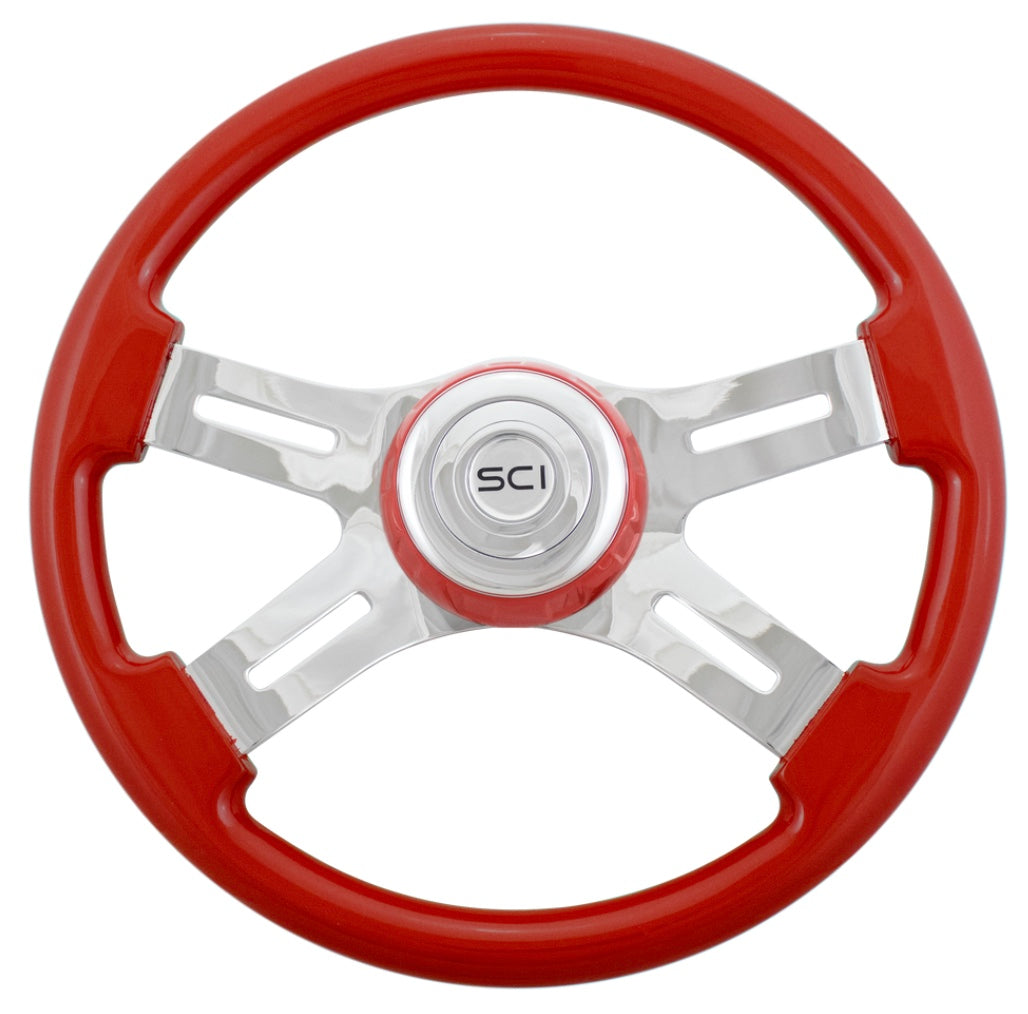 16" Viper Red Steering Wheel with Matching Bezel  -  532-3062-77502