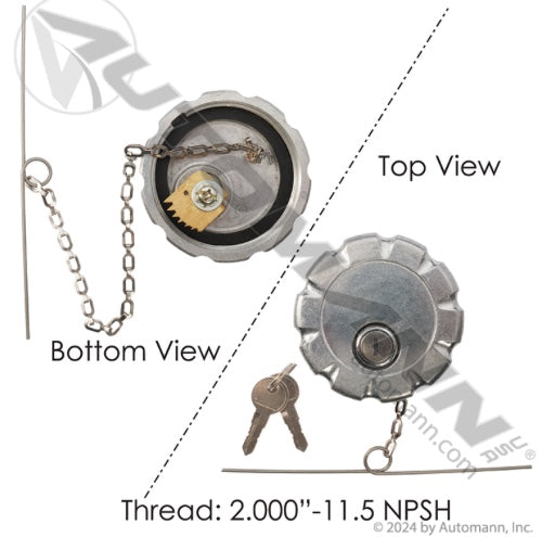 Locking Fuel Cap 3" Non-Vented - 572.1066