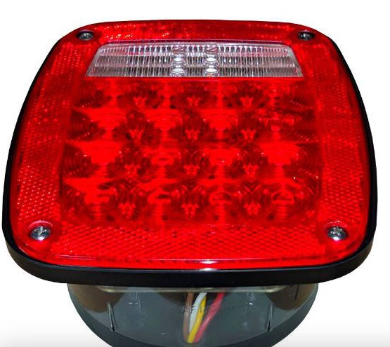 Stop/Turn/Tail Back Up Box LED Light w/side Rear Reflector - MTLTL6400