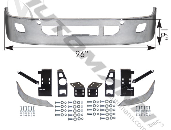 Bumper Chrome Freightliner 16in P3 w-Fog - 564.46101CF
