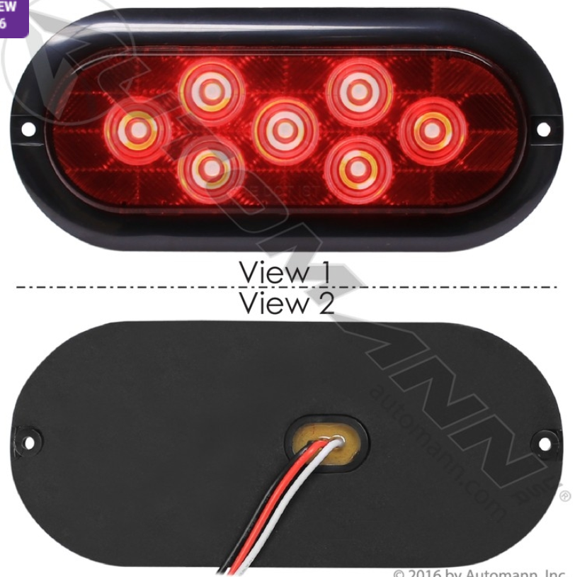 LED 6" Oval Red Surface Stop/Turn/Tail - 571.LD605R7