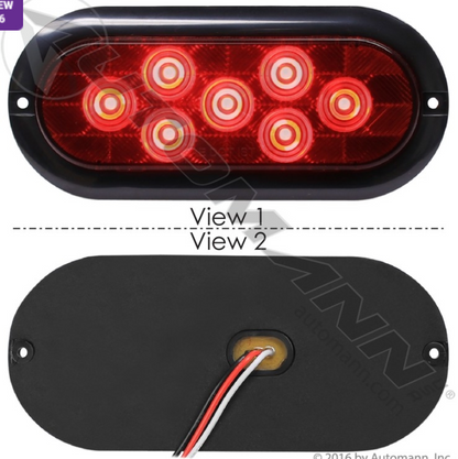 LED 6" Oval Red Surface Stop/Turn/Tail - 571.LD605R7
