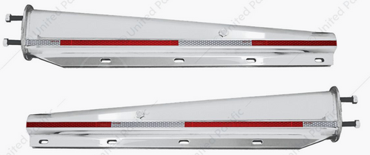 30" Chrome Heavy Duty Mud Flap Hangers With Reflector  - 10697