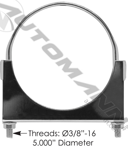 Flat U-Bolt Saddle Clamp 5" Chrome - 562.U3405C