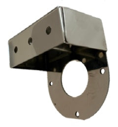 Stainless steel straight-down watermelon light bracket for aero-style mirrors on Kenworth T680, Peterbilt 579, and other semi trucks.