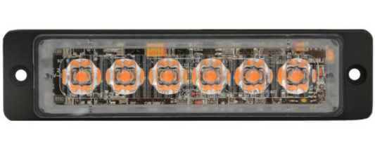 LED Warning Lamp 1''X 4.5'' Mini Stroge Amber Clear Lens - MTLEDW1045-6CA