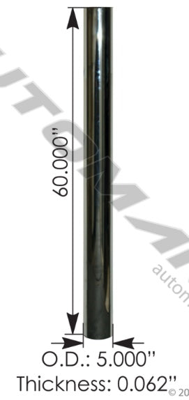Chrome Straight Stack 60in L 5in OD - 562.U51560SC