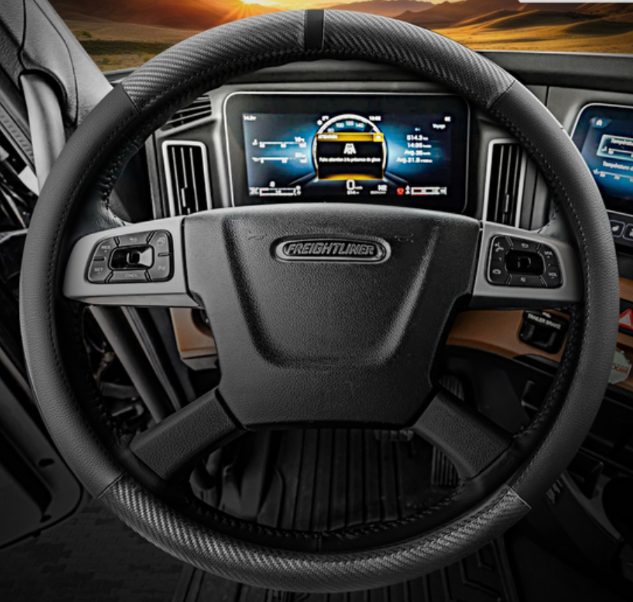 18" Steering Wheel Cover (2 Tone Black) - SWC-2T-BLK-L