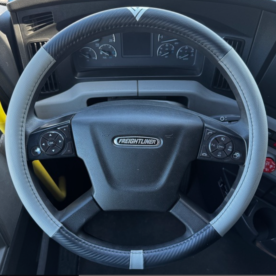 18" Steering Wheel Cover (2 Tone Black & Gray) - SWC-2T-BG-L