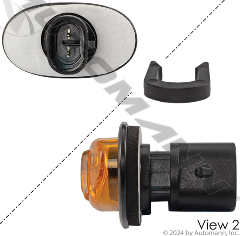 Amber 2-Diode Mini Oval Marker Light - 571.LD34A5