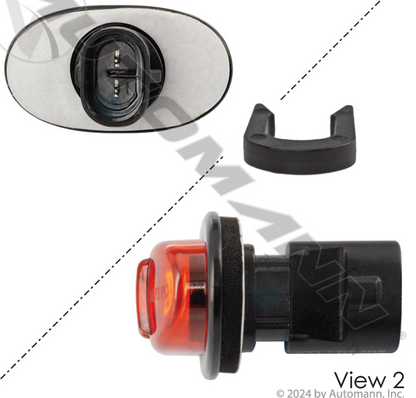 Red 2-Diode Mini Oval Marker Light - 571.LD34R5