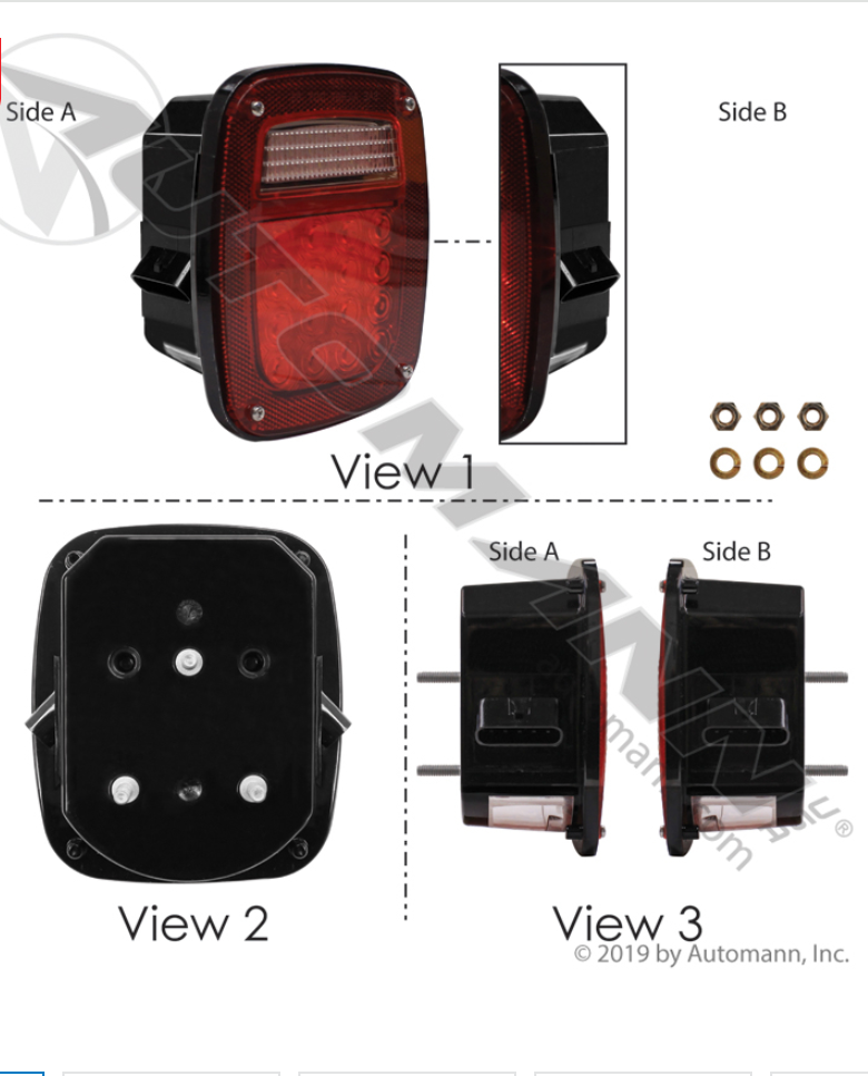 Stop/Turn/Tail Box Light LED Double Metri-Pack - 571.LD508R42