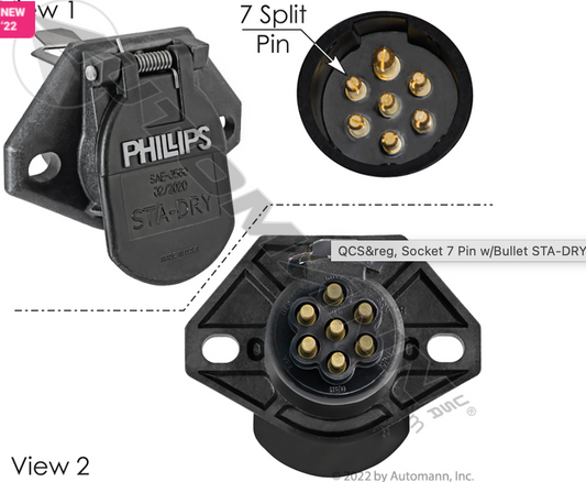 QCS® Socket 7 Pin w/Bullet STA-DRY - PHI16-726