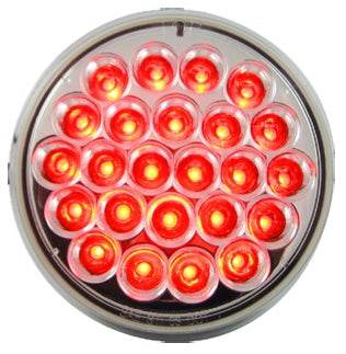 4” Round 24 Diode Red Clear LED Stop/Tail/Turn Light -  MTLED4000C-24R