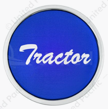 Tractor Long-Pin Air Valve Knob - Blue Glossy Sticker  -  23335