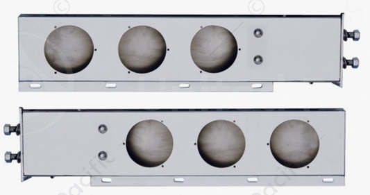 2.5" Bolt Pattern 430 SS Spring Loaded Light Bar With Three 4" Light Cutouts (Pair) - 22301