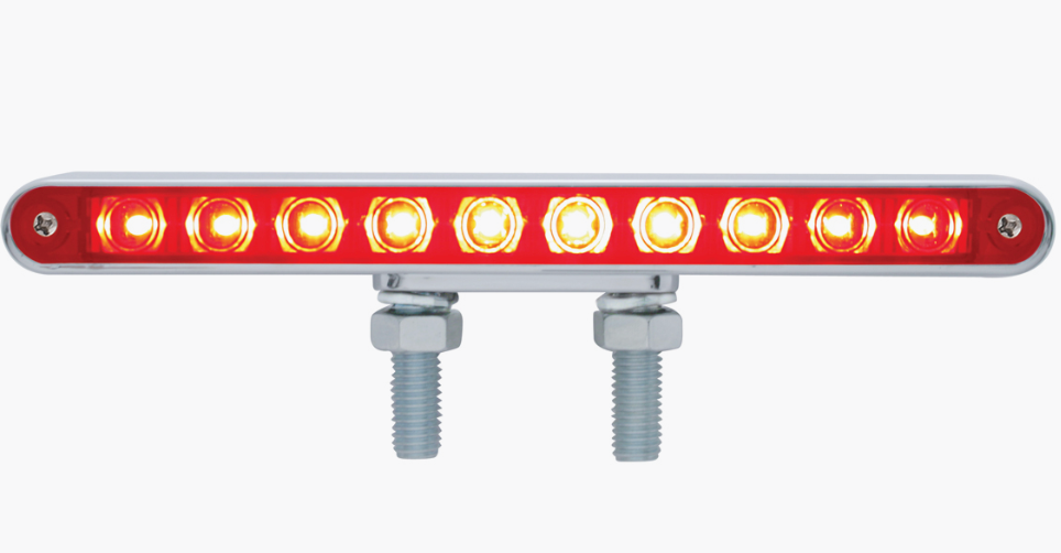 20 LED 9" Double Face Light Bar - Amber & Red LED/Amber & Red Lens - 39201