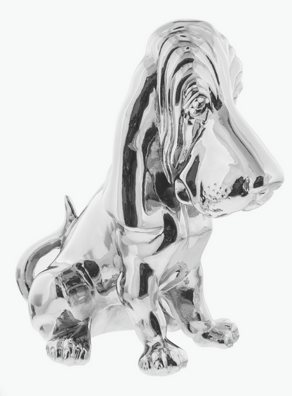 Die-Cast Bassett Hound Hood Ornament - Chrome - 72003