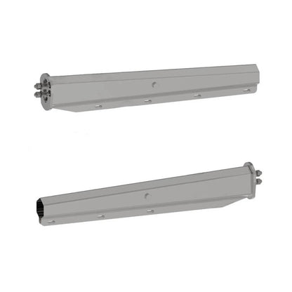 Tapered spring-loaded mud flap hanger made of 201 stainless steel with internal frame seat locator, includes 2 hangers for semi-truck mounting.