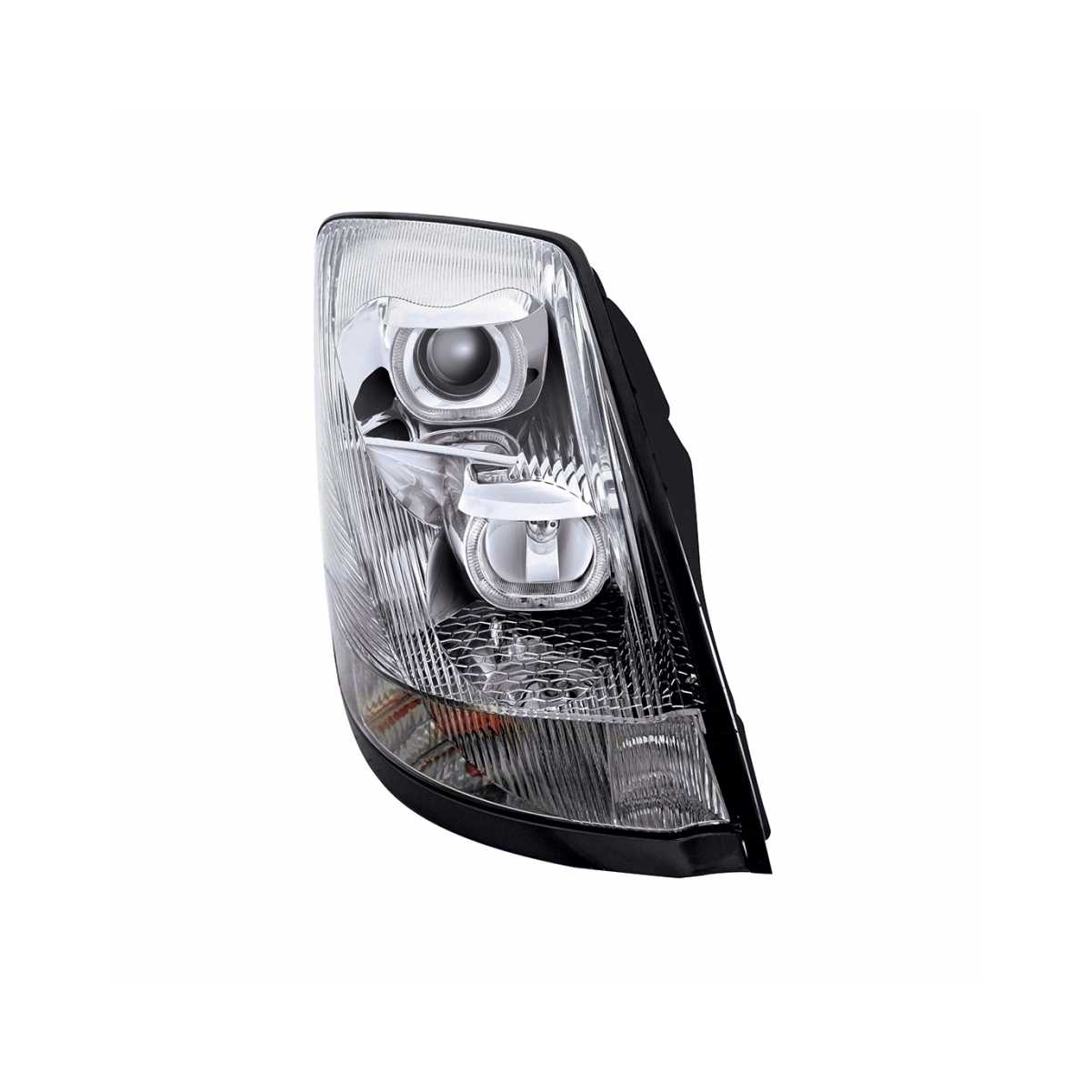 Chrome Projection Headlight w/ Amber LED Light Bar for 2003-2017 Volvo VN/VNL Passenger - 31231