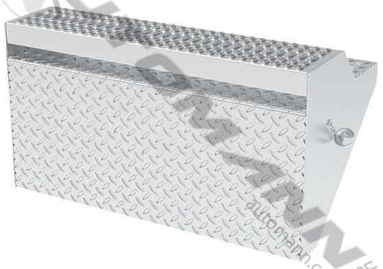Aluminum replacement lid for battery step box on semi-trucks