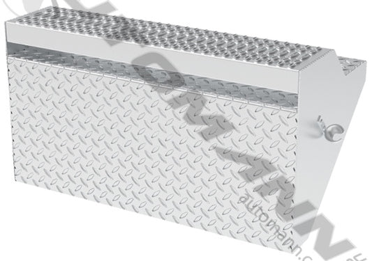 Aluminum replacement lid for battery step box on semi-trucks