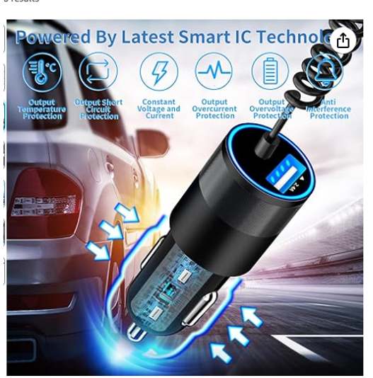 Iphone Fast Car Charger with Power Charger Adapter - X003SKUQ8L