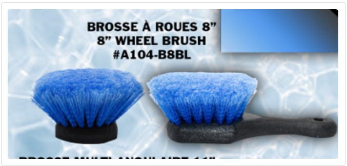 8" Handle Tire Interiors Wheel Brush  -  A104-B8BL
