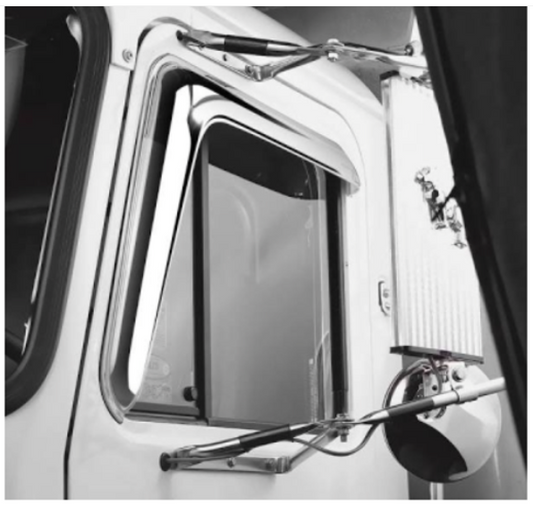 Peterbilt 378 Door Ventvisor Plastic Chrome  VLC-860-1