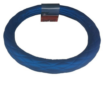 18" Steering Wheel Cover Diamond Style Billet Blue with Blue Stitch  -  65217