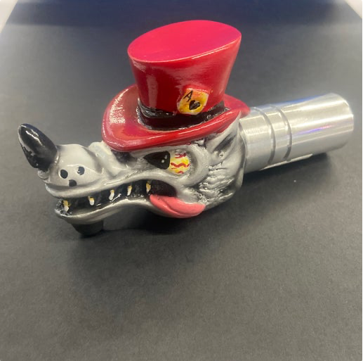 Valve Knob Stationary Top Wolf With Red Hat  -  17986