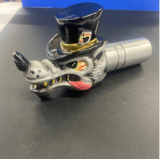 Valve Knob Stationary Top Wolf With Black Hat  -  17987