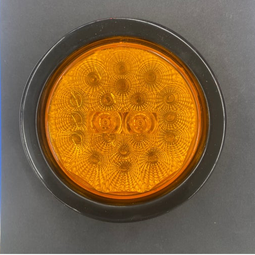 4" Stop/Turn/Tail Fixed 20 LED Light Amber Reflective w/Grommet & Pigtail  -  8042EA