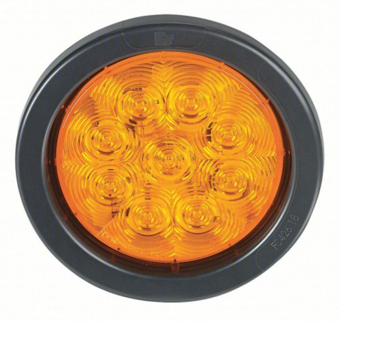 4" Stop/Turn/Tail Fixed 10 LED Light Amber w/Grommet & Pigtail Kit - 8000A