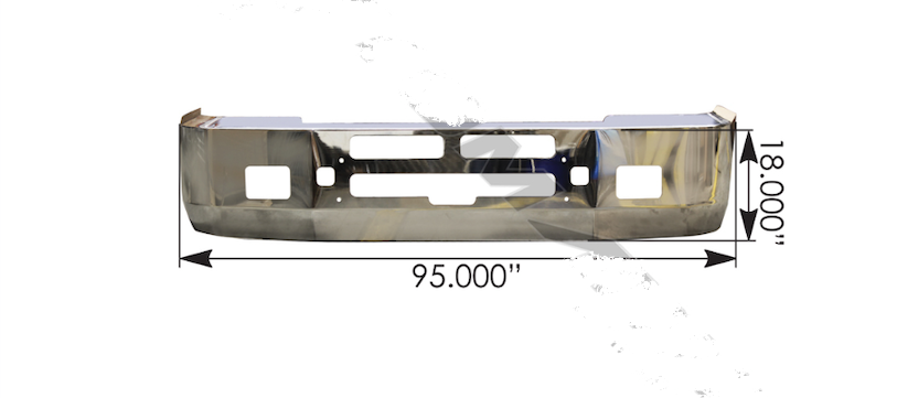 Bumper Chrome Kenworth T600  95-newer  564.59109C