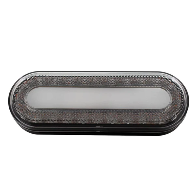 24 LED 6" Oval Mirage Turn Signal Light Amber LED Clear Lens - 36665