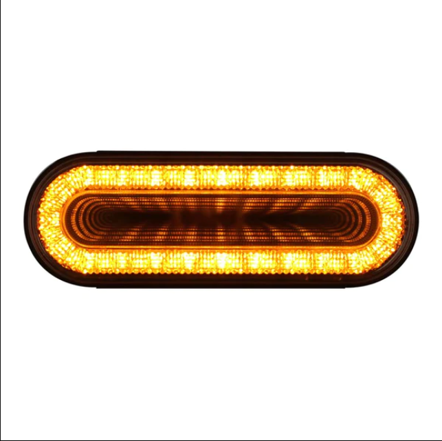 24 LED 6" Oval Mirage Turn Signal Light Amber LED Clear Lens - 36665