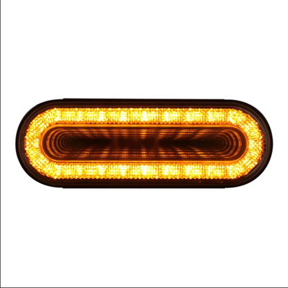 24 LED 6" Oval Mirage Turn Signal Light Amber LED Clear Lens - 36665