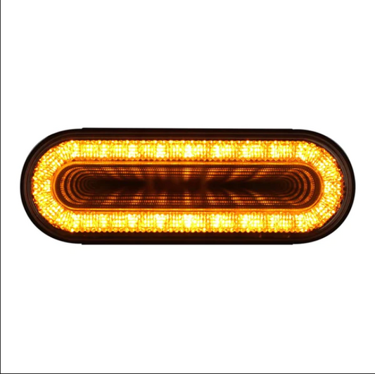 24 LED 6" Oval Mirage Turn Signal Light Amber LED Clear Lens - 36665