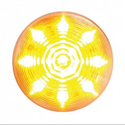 13 LED 2-1/2 Inch  Round Beehive Light (Clearance/Market) Amber LED/Clear Lens  -  38368