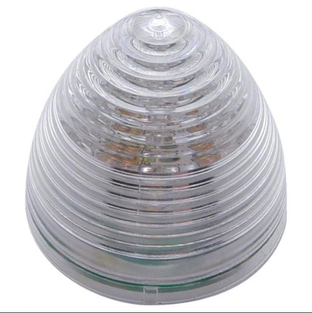 13 LED 2-1/2 Inch  Round Beehive Light (Clearance/Market) Amber LED/Clear Lens  -  38368