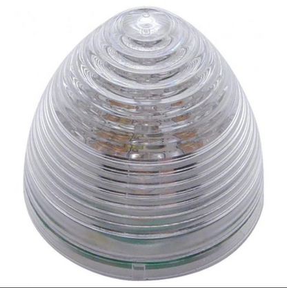 13 LED 2-1/2 Inch  Round Beehive Light (Clearance/Market) Amber LED/Clear Lens  -  38368